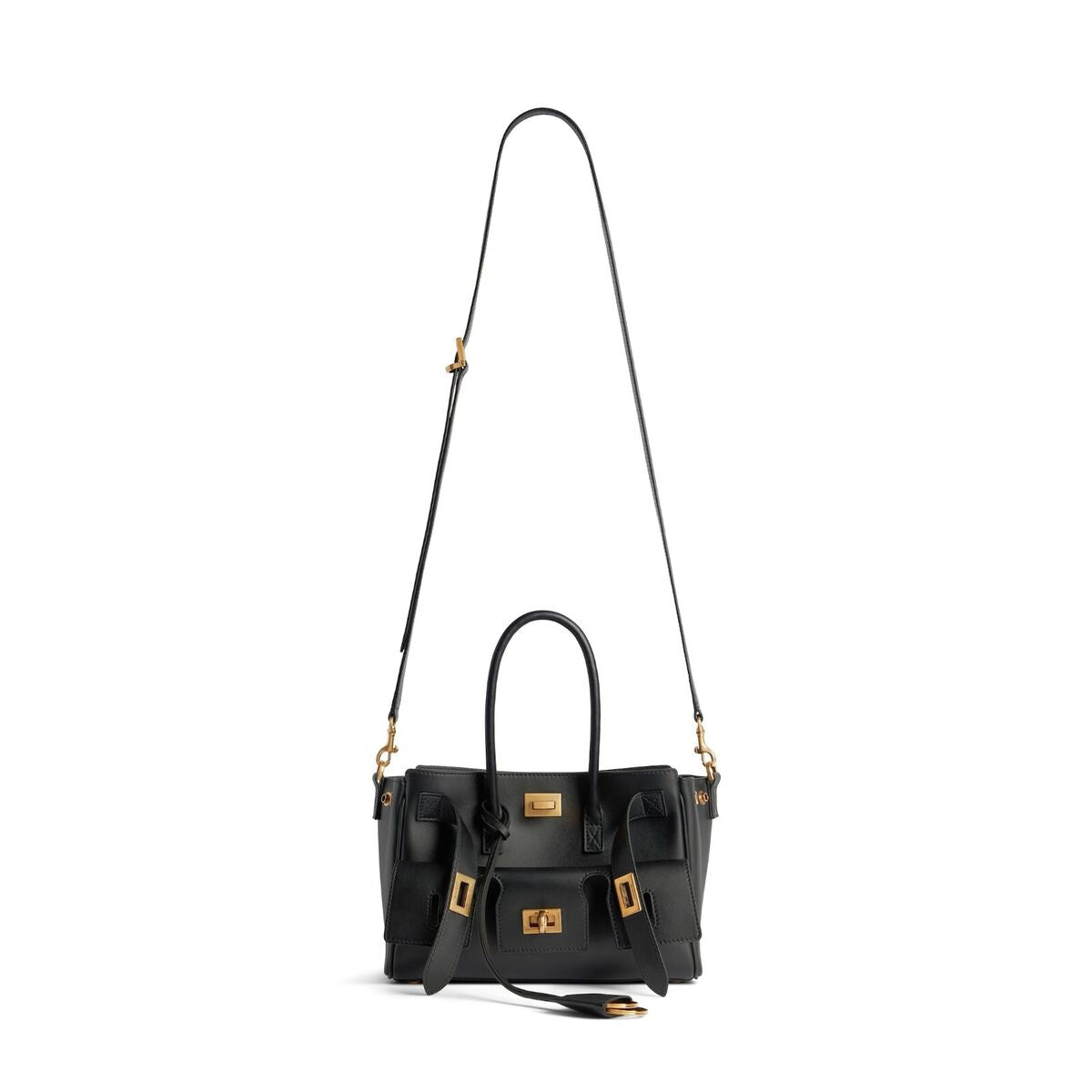 BALENCIAGA Bel Air Small Smooth Leather Carry All Top Handle Bag New